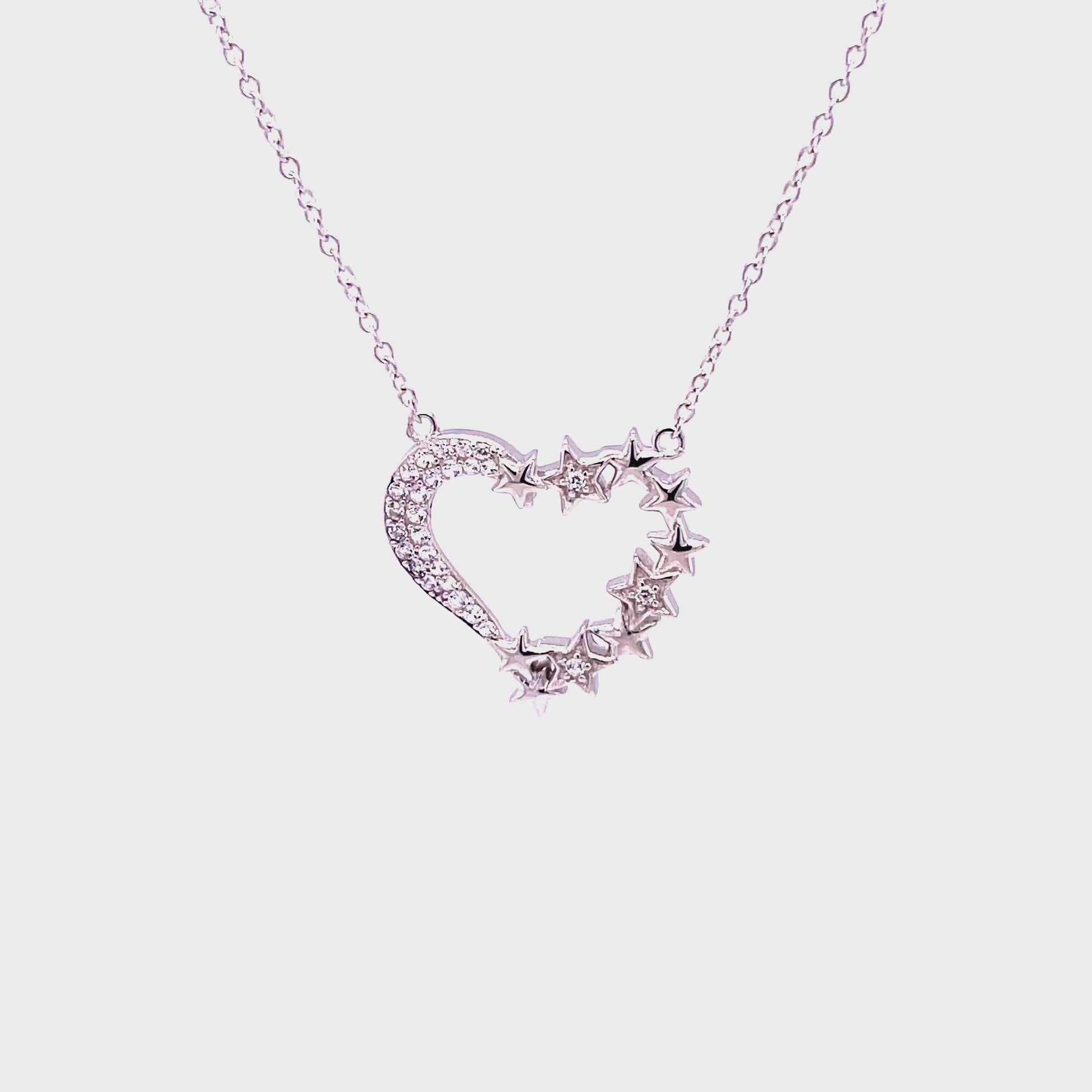 M My Daughter You Shine, Antiqued Heart Pendant; SS w/Created Sapphire Gemstones & Chain.