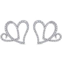 Anniversary Heart Earrings W/Moissanite Gemstone - deborahjbirdoesdesigns