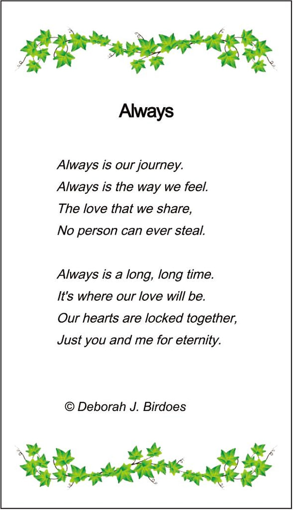 Poem card of M Always, Hearts In A Heart Pendant; Slightly Antiqued, Plated SS W/Created Sapphire Gemstones & 18