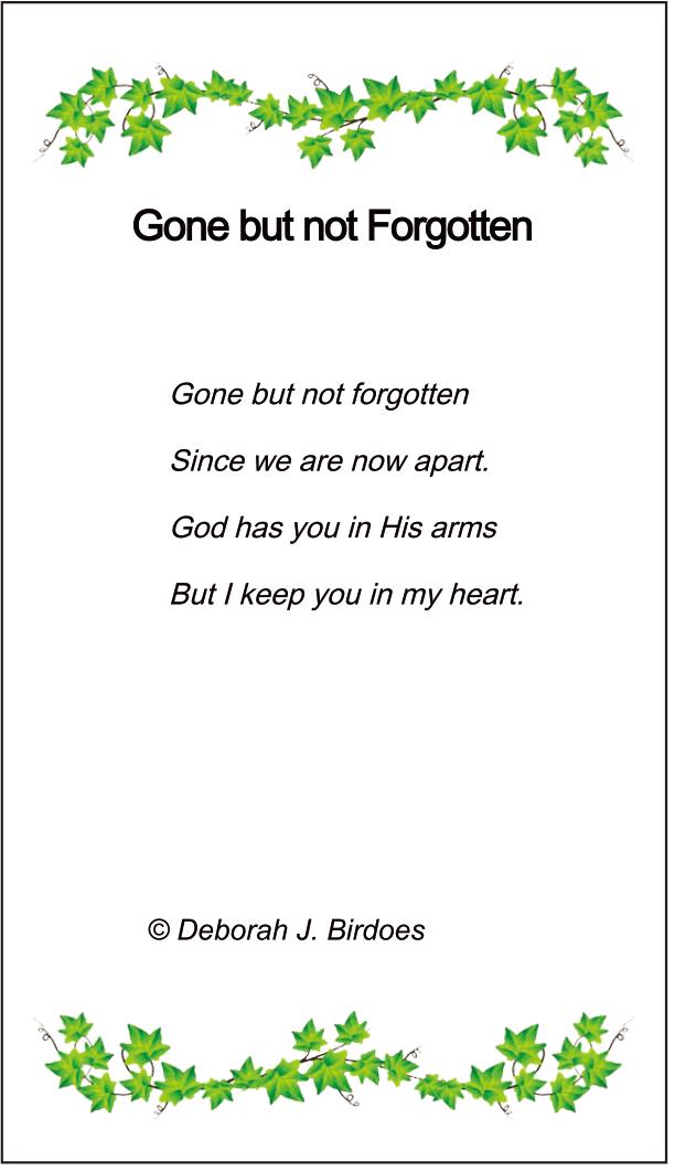 M Gone But Not Forgotten, Two Tone, Memorial Pendant; SS w/Created Sapphire Accents & 18" Chain.