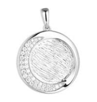 Quarter Moon Moisannite Gemstone Pendant - deborahjbirdoesdesigns