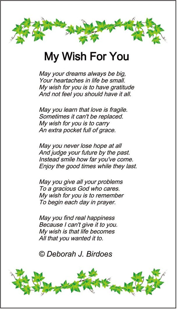 Poem card of M 14KT Gold Plated, My Wish For You, My Daughter Pendant; SS w/Created Sapphire Accents & 18