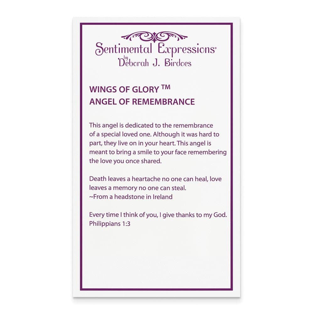 Poem card of Angel of Remembrance