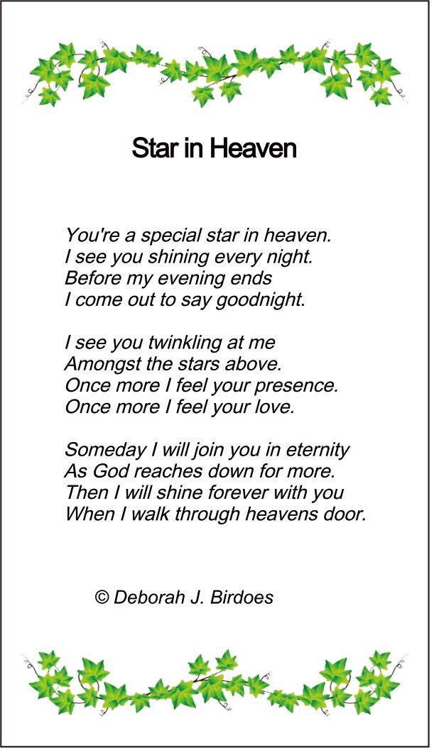 M A Star In Heaven Keepsake Pendant; Plated SS w/Created Sapphire Highlights & 18" Chain.