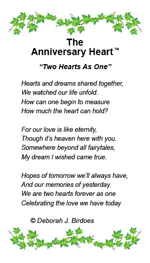 Poem card of Heart Pendant Necklace | AH Hearts Pendant w/18