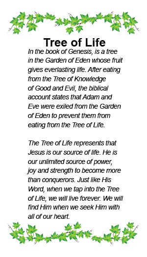 Poem card of CC Tree Of Life Memorial Pendant; Plated Sterling Silver w/Chain.