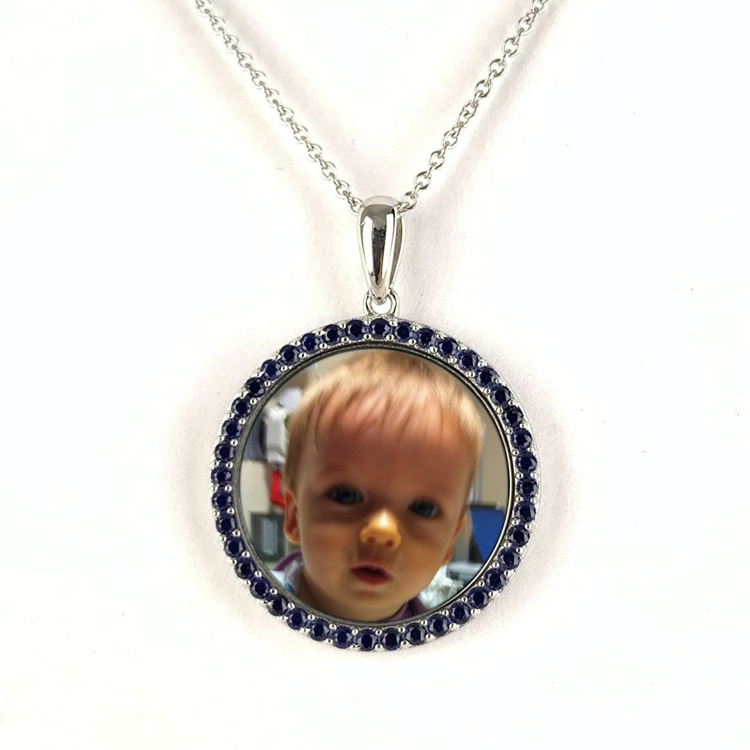 Blue Circle Pendant - deborahjbirdoesdesigns