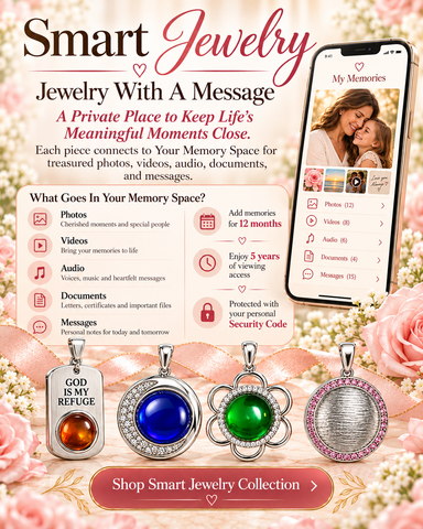 Smart Jewelry w/Custom QR Your Memory Space