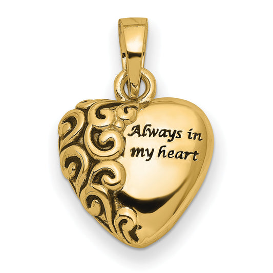 14K Remembrance Ash Holder Pendant