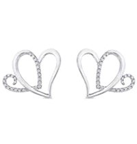 Anniversary Heart Earrings W/Moissanite Gemstone - deborahjbirdoesdesigns
