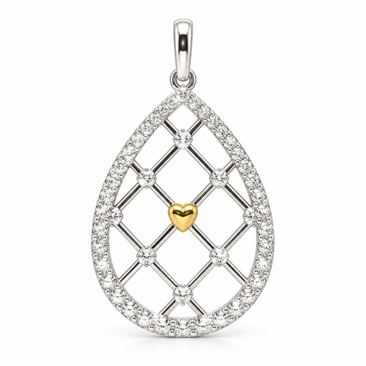 M Gone But Not Forgotten, Two Tone, Memorial Pendant; SS w/Created Sapphire Accents & 18" Chain.