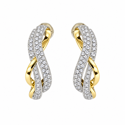 TTT 14KT Gold Plated,  Sterling Silver Earrings w/Moissanite Gemstones;