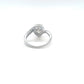 Through Thick & Thin Platinum Plated, Sterling Silver Ring w/2 Ct Pear Shaped Center & Full Moissanite Gemstones Highlights.