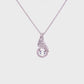 LM Angel Blessings Pendant; Antiqued, Rhodium Plated SS w/Created Sapphire Gemstone Heart & Accents and Chain.