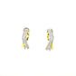 Through Thick & Thin Platinum Plated, Sterling Silver, Two Tone Earrings w/Moissanite Gemstones