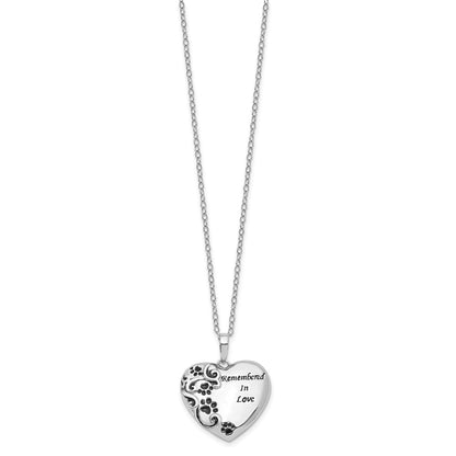 Paw Print Remembered in Love Heart - deborahjbirdoesdesigns