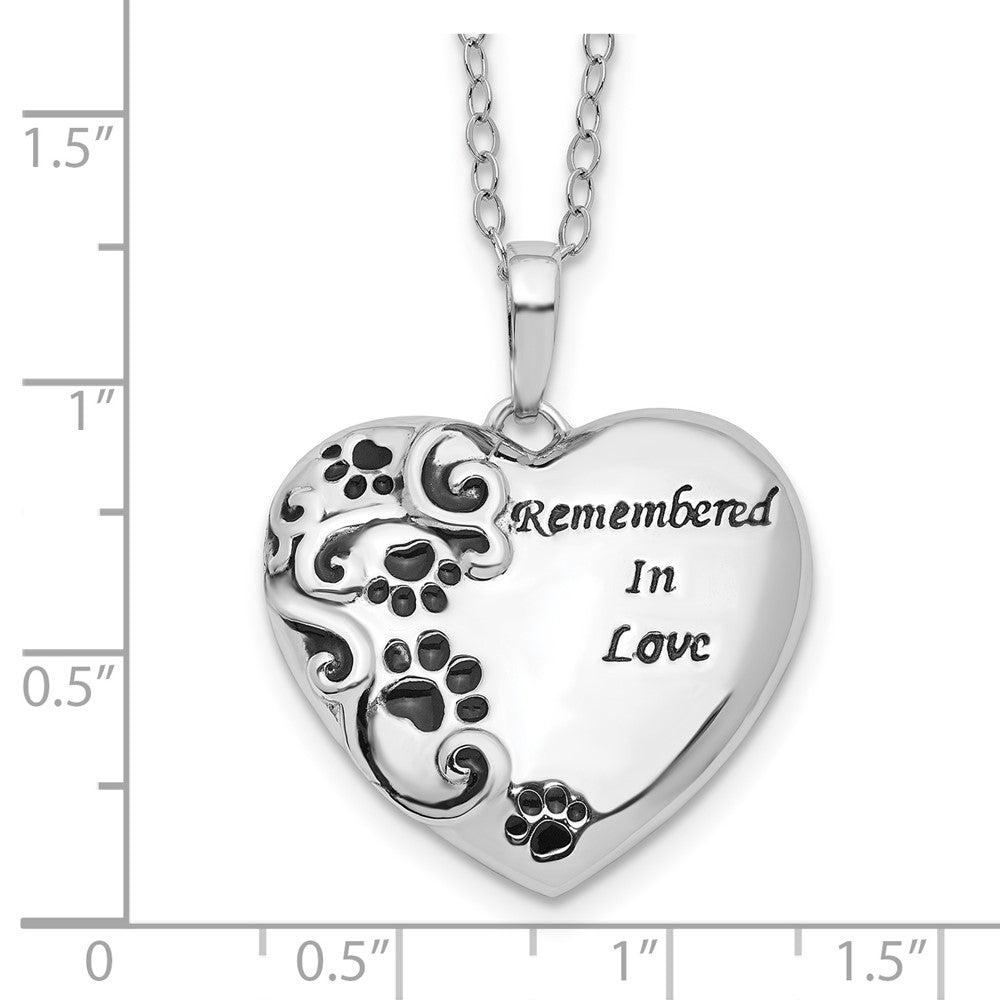 Paw Print Remembered in Love Heart - deborahjbirdoesdesigns