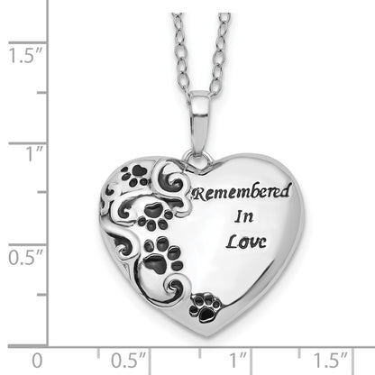 Paw Print Remembered in Love Heart - deborahjbirdoesdesigns